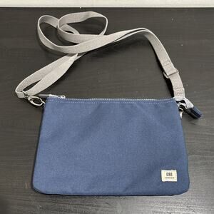 Ori London Carnaby Bag Recycled Canvas Crossbody Pouch Navy Blue Purse